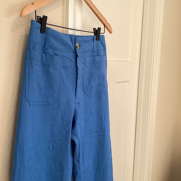 Anthropologie COLETTE Full-Length Linen Pants Maeve NEW 28 Blue - Picture 7 of 16